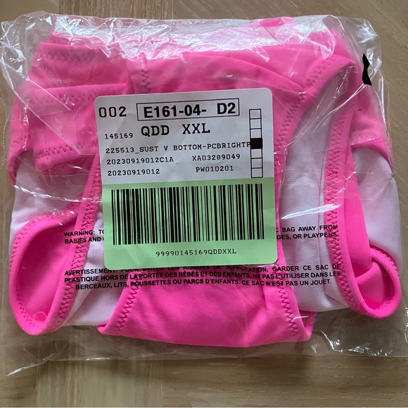 PINK VICTORIA'S SECRET VS V-Front Itsy Bikini Bottom in Radiant Rose 5YOM NWT - Picture 6 of 6